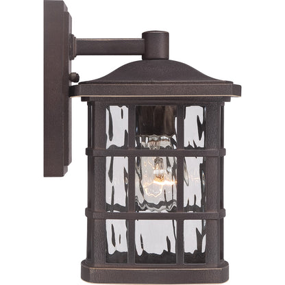 Quoizel Stonington 10in 1-Light Outdoor Wall Lantern | Traditional Palladian Bronze and Clear Water Glass | Entryway & Porch | Model SNN8406PN