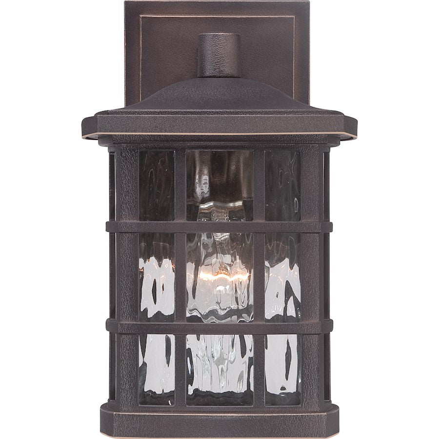 Quoizel Stonington 10in 1-Light Outdoor Wall Lantern | Traditional Palladian Bronze and Clear Water Glass | Entryway & Porch | Model SNN8406PN