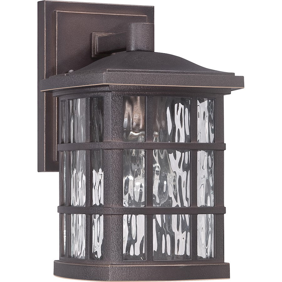 Quoizel Stonington 10in 1-Light Outdoor Wall Lantern | Traditional Palladian Bronze and Clear Water Glass | Entryway & Porch | Model SNN8406PN
