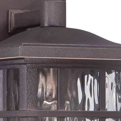 Quoizel Stonington 10in 1-Light Outdoor Wall Lantern | Traditional Palladian Bronze and Clear Water Glass | Entryway & Porch | Model SNN8406PN