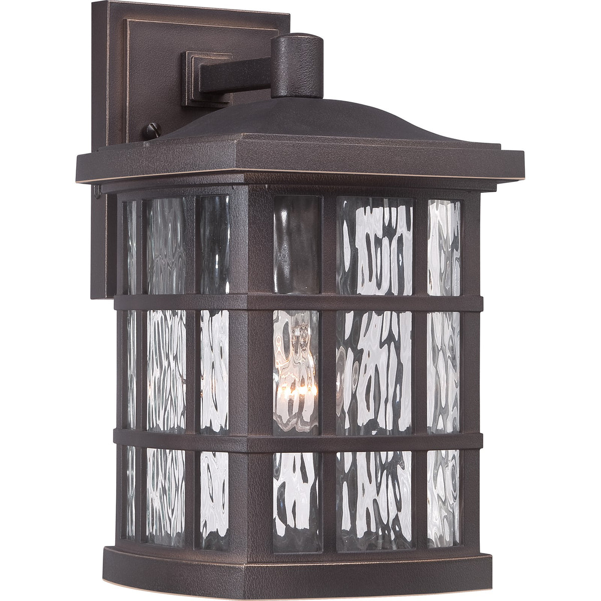 Quoizel Stonington 13in 1-Light Outdoor Wall Lantern | Traditional Palladian Bronze and Clear Water Glass | Porch & Patio | Model SNN8408PN