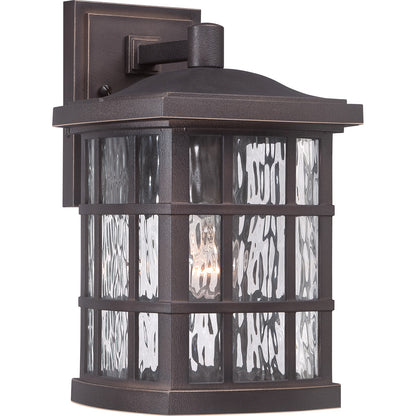Quoizel Stonington 13in 1-Light Outdoor Wall Lantern | Traditional Palladian Bronze and Clear Water Glass | Porch & Patio | Model SNN8408PN