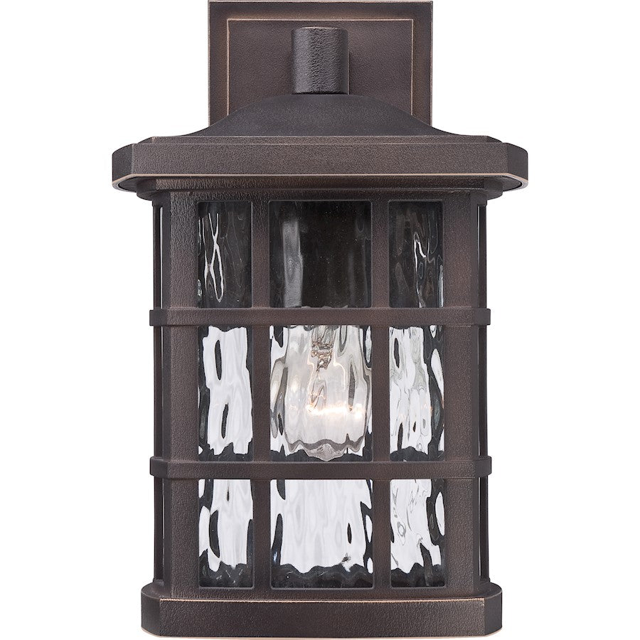 Quoizel Stonington 13in 1-Light Outdoor Wall Lantern | Traditional Palladian Bronze and Clear Water Glass | Porch & Patio | Model SNN8408PN