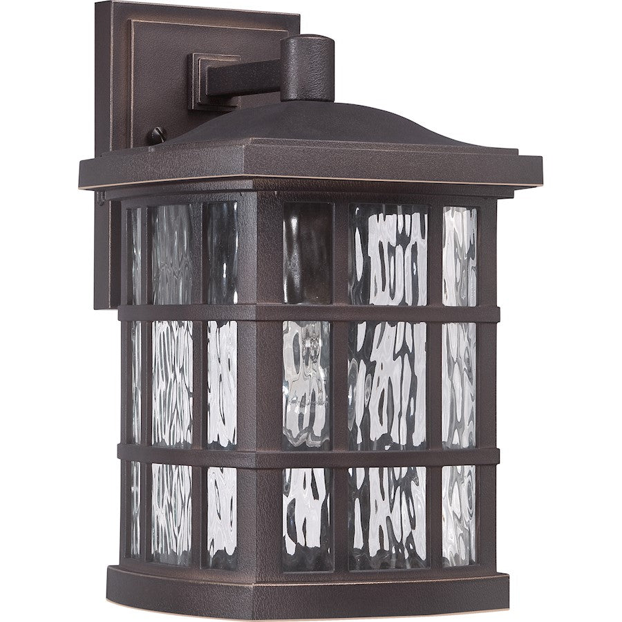 Quoizel Stonington 13in 1-Light Outdoor Wall Lantern | Traditional Palladian Bronze and Clear Water Glass | Porch & Patio | Model SNN8408PN