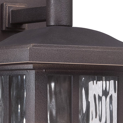 Quoizel Stonington 13in 1-Light Outdoor Wall Lantern | Traditional Palladian Bronze and Clear Water Glass | Porch & Patio | Model SNN8408PN