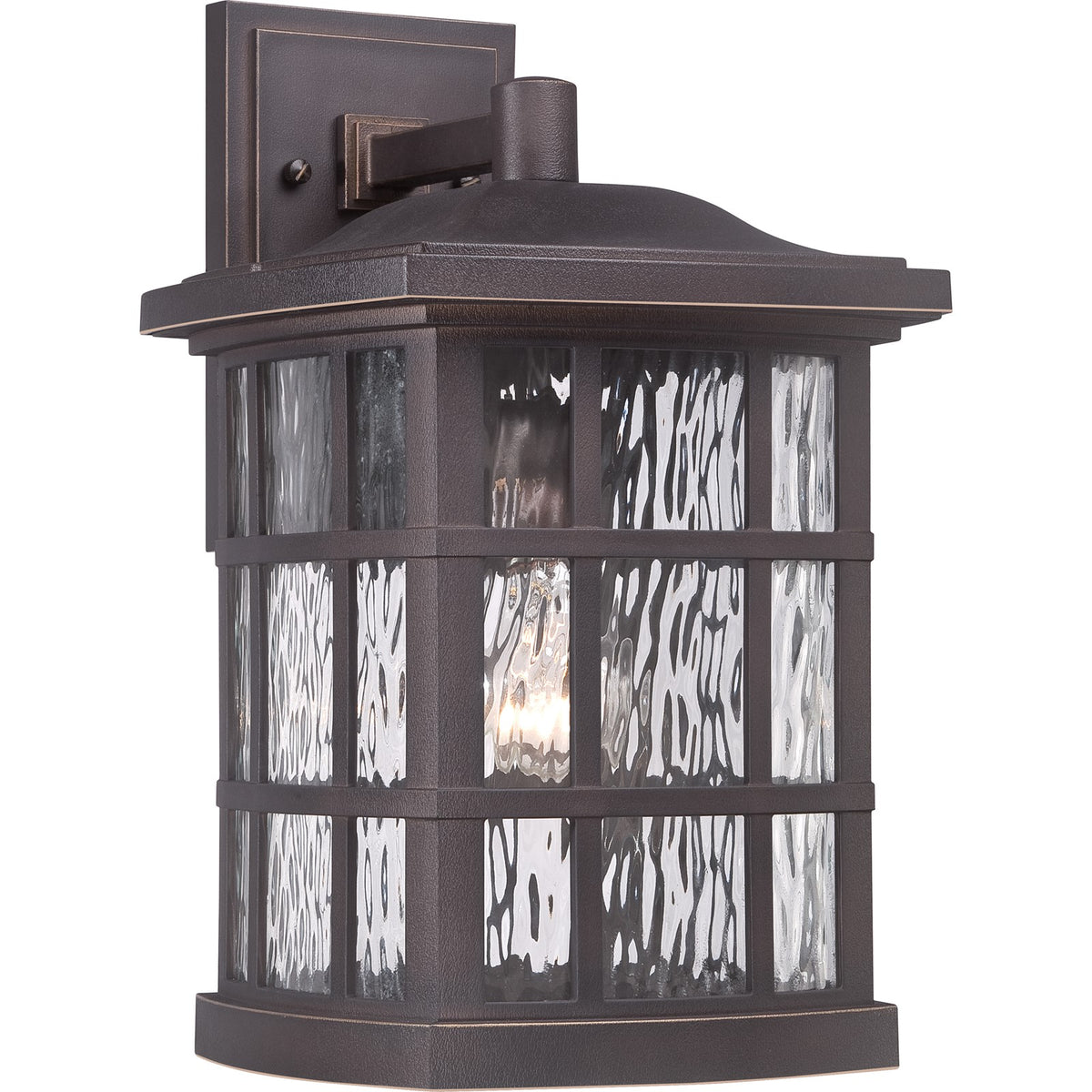 Quoizel Stonington 15in 1-Light Outdoor Wall Lantern | Traditional Palladian Bronze and Clear Water Glass | Porch & Patio | Model SNN8409PN