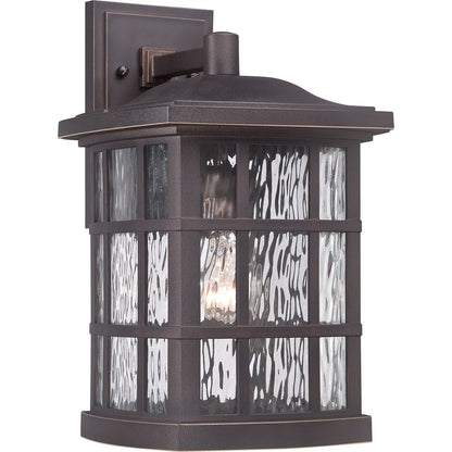 Quoizel Stonington 15in 1-Light Outdoor Wall Lantern | Traditional Palladian Bronze and Clear Water Glass | Porch & Patio | Model SNN8409PN