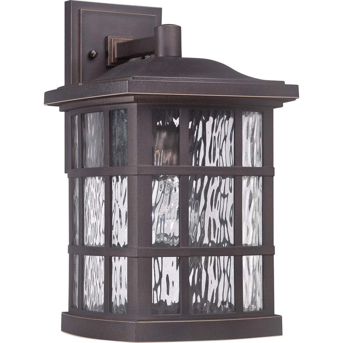 Quoizel Stonington 15in 1-Light Outdoor Wall Lantern | Traditional Palladian Bronze and Clear Water Glass | Porch & Patio | Model SNN8409PN