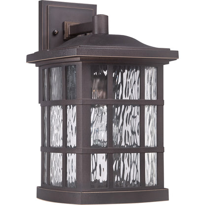 Quoizel Stonington 15in 1-Light Outdoor Wall Lantern | Traditional Palladian Bronze and Clear Water Glass | Porch & Patio | Model SNN8409PN