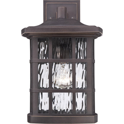 Quoizel Stonington 15in 1-Light Outdoor Wall Lantern | Traditional Palladian Bronze and Clear Water Glass | Porch & Patio | Model SNN8409PN