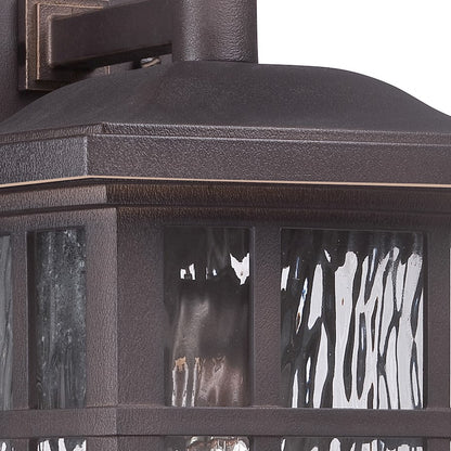 Quoizel Stonington 15in 1-Light Outdoor Wall Lantern | Traditional Palladian Bronze and Clear Water Glass | Porch & Patio | Model SNN8409PN