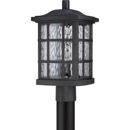 Quoizel Stonington 16in 1-Light Outdoor Lantern | Traditional Mystic Black and Clear Water Glass | Front Door & Porch | Model SNN9009K