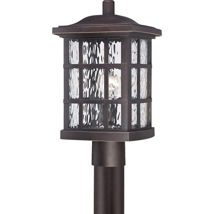 Quoizel Stonington 16in 1-Light Outdoor Lantern | Traditional Palladian Bronze and Clear Water Glass | Front Door & Porch | Model SNN9009PN