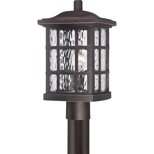 Quoizel Stonington 16in 1-Light Outdoor Lantern | Traditional Palladian Bronze and Clear Water Glass | Front Door & Porch | Model SNN9009PN