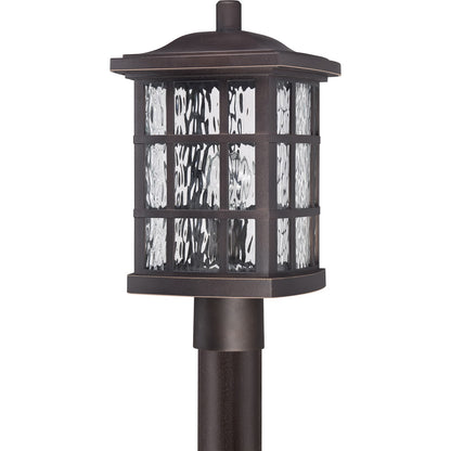 Quoizel Stonington 16in 1-Light Outdoor Lantern | Traditional Palladian Bronze and Clear Water Glass | Front Door & Porch | Model SNN9009PN