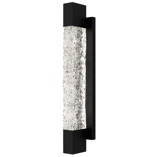 Quoizel Solace 24in LED Outdoor Wall Lantern | Coastal Matte Black Aluminum and Clear Textured Glass | Front Door & Porch | Model SOL8504MBK