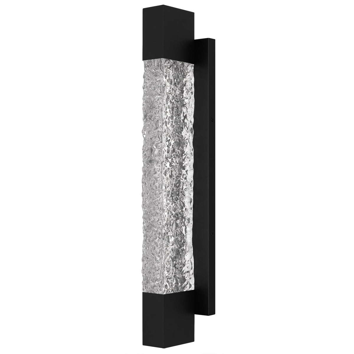 Quoizel Solace 24in LED Outdoor Wall Lantern | Coastal Matte Black Aluminum and Clear Textured Glass | Front Door & Porch | Model SOL8504MBK