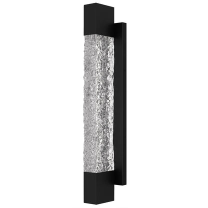 Quoizel Solace 24in LED Outdoor Wall Lantern | Coastal Matte Black Aluminum and Clear Textured Glass | Front Door & Porch | Model SOL8504MBK