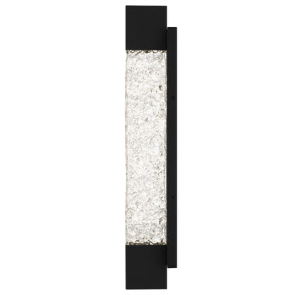 Quoizel Solace 24in LED Outdoor Wall Lantern | Coastal Matte Black Aluminum and Clear Textured Glass | Front Door & Porch | Model SOL8504MBK