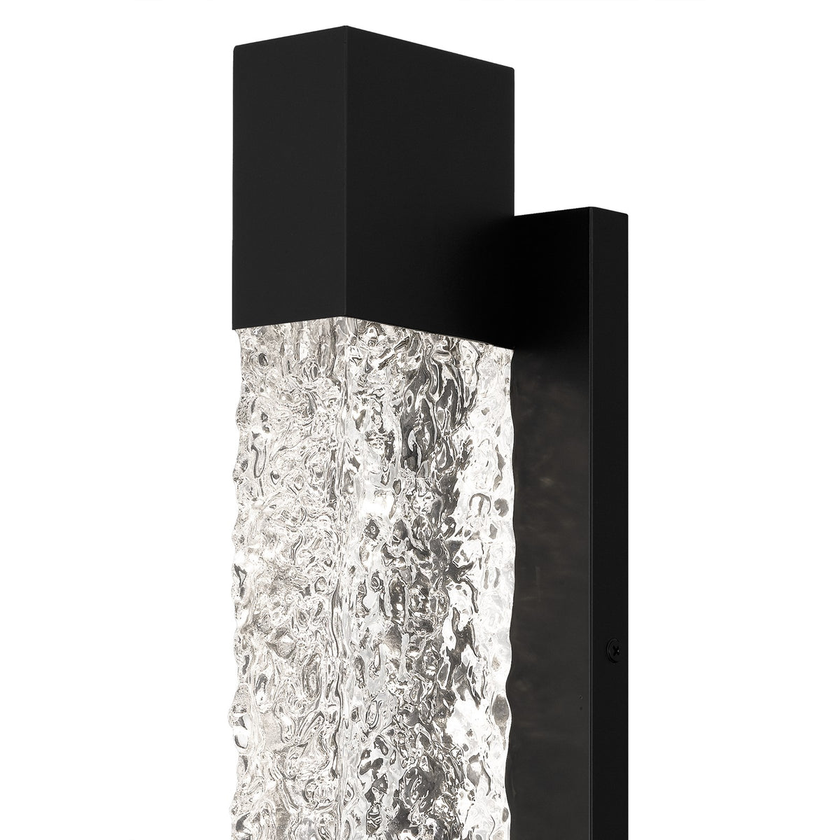 Quoizel Solace 24in LED Outdoor Wall Lantern | Coastal Matte Black Aluminum and Clear Textured Glass | Front Door & Porch | Model SOL8504MBK