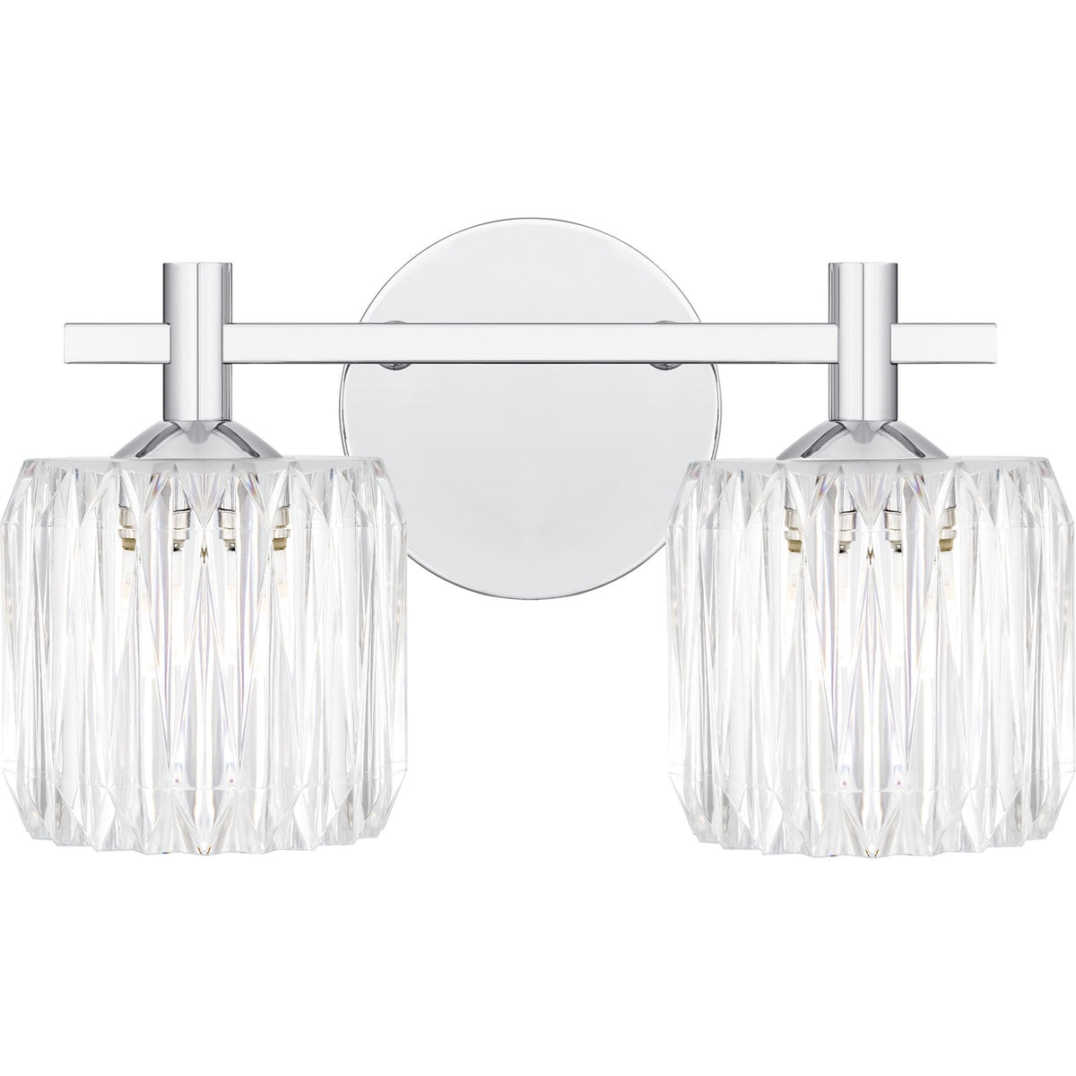 Quoizel Spade 14in 2-Light Vanity Light | Contemporary Polished Chrome and Clear Acrylic | Bathroom Vanity & Powder Room | Model SPD8614C