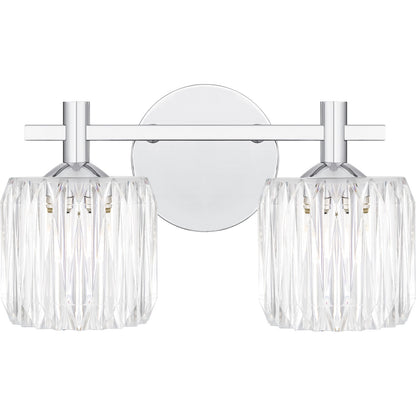 Quoizel Spade 14in 2-Light Vanity Light | Contemporary Polished Chrome and Clear Acrylic | Bathroom Vanity & Powder Room | Model SPD8614C