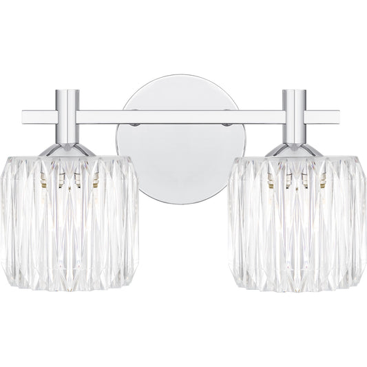 Quoizel Spade 14in 2-Light Vanity Light | Contemporary Polished Chrome and Clear Acrylic | Bathroom Vanity & Powder Room | Model SPD8614C