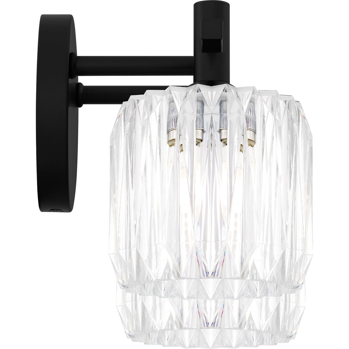 Quoizel Spade 14in 2-Light Vanity Light | Contemporary Matte Black and Clear Acrylic | Bathroom Vanity & Powder Room | Model SPD8614MBK
