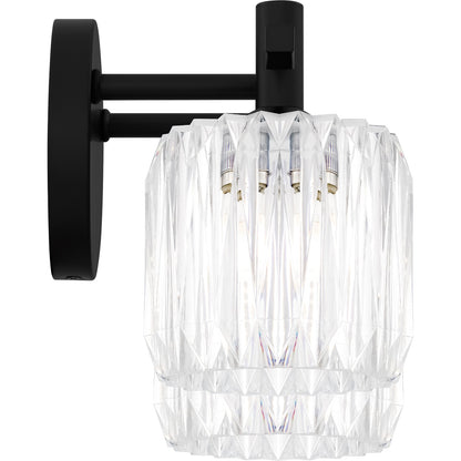 Quoizel Spade 14in 2-Light Vanity Light | Contemporary Matte Black and Clear Acrylic | Bathroom Vanity & Powder Room | Model SPD8614MBK