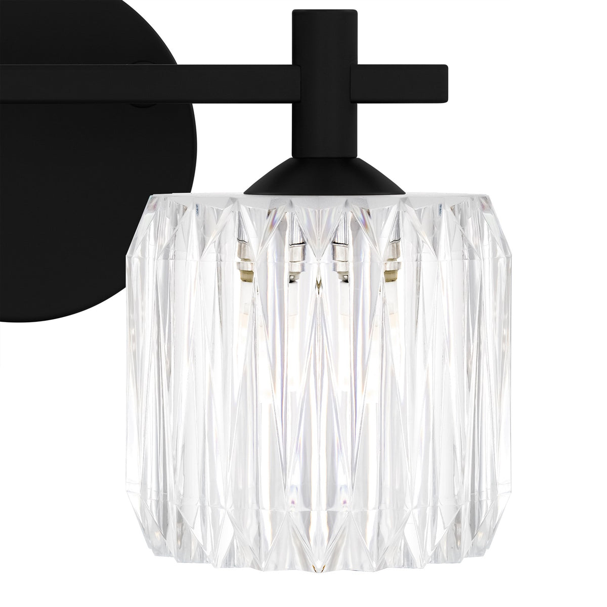 Quoizel Spade 14in 2-Light Vanity Light | Contemporary Matte Black and Clear Acrylic | Bathroom Vanity & Powder Room | Model SPD8614MBK
