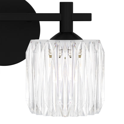 Quoizel Spade 14in 2-Light Vanity Light | Contemporary Matte Black and Clear Acrylic | Bathroom Vanity & Powder Room | Model SPD8614MBK