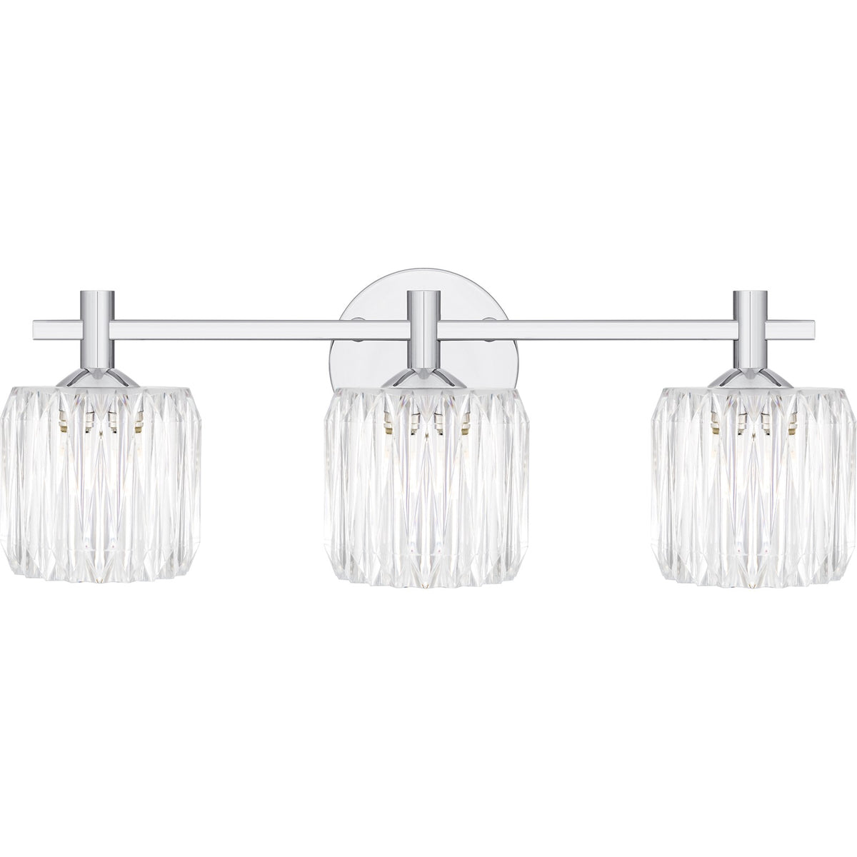 Quoizel Spade 22in 3-Light Vanity Light | Contemporary Polished Chrome and Clear Acrylic | Bathroom Vanity & Powder Room | Model SPD8622C