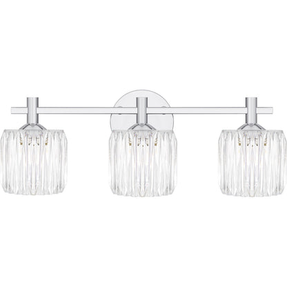 Quoizel Spade 22in 3-Light Vanity Light | Contemporary Polished Chrome and Clear Acrylic | Bathroom Vanity & Powder Room | Model SPD8622C