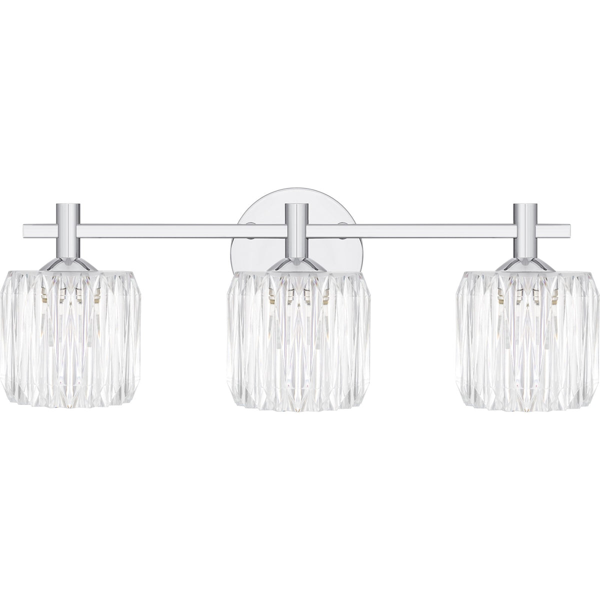 Quoizel Spade 22in 3-Light Vanity Light | Contemporary Polished Chrome and Clear Acrylic | Bathroom Vanity & Powder Room | Model SPD8622C