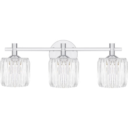 Quoizel Spade 22in 3-Light Vanity Light | Contemporary Polished Chrome and Clear Acrylic | Bathroom Vanity & Powder Room | Model SPD8622C