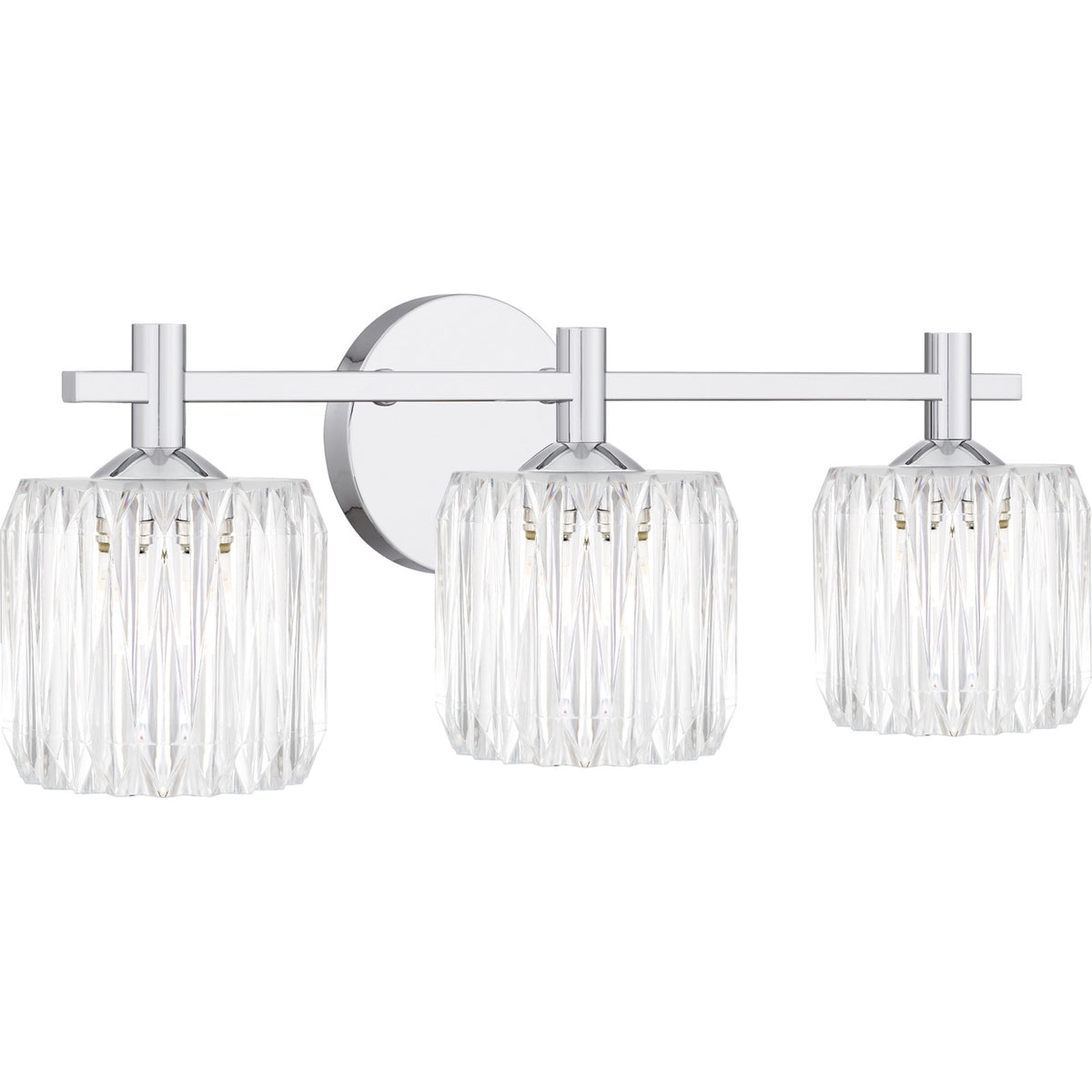 Quoizel Spade 22in 3-Light Vanity Light | Contemporary Polished Chrome and Clear Acrylic | Bathroom Vanity & Powder Room | Model SPD8622C