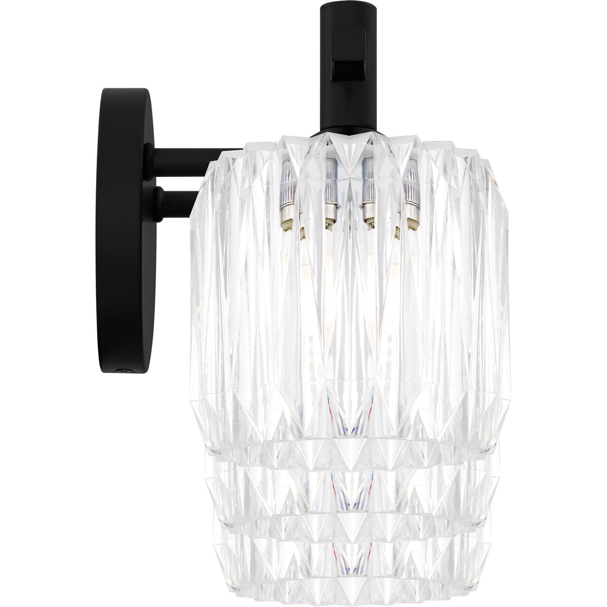 Quoizel Spade 22in 3-Light Vanity Light | Modern Matte Black and Clear Acrylic | Bathroom Vanity & Powder Room | 21.5 x 7 x 7.75 in | Model SPD8622MBK