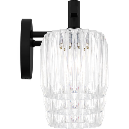 Quoizel Spade 22in 3-Light Vanity Light | Modern Matte Black and Clear Acrylic | Bathroom Vanity & Powder Room | 21.5 x 7 x 7.75 in | Model SPD8622MBK