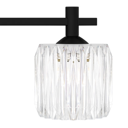 Quoizel Spade 22in 3-Light Vanity Light | Modern Matte Black and Clear Acrylic | Bathroom Vanity & Powder Room | 21.5 x 7 x 7.75 in | Model SPD8622MBK