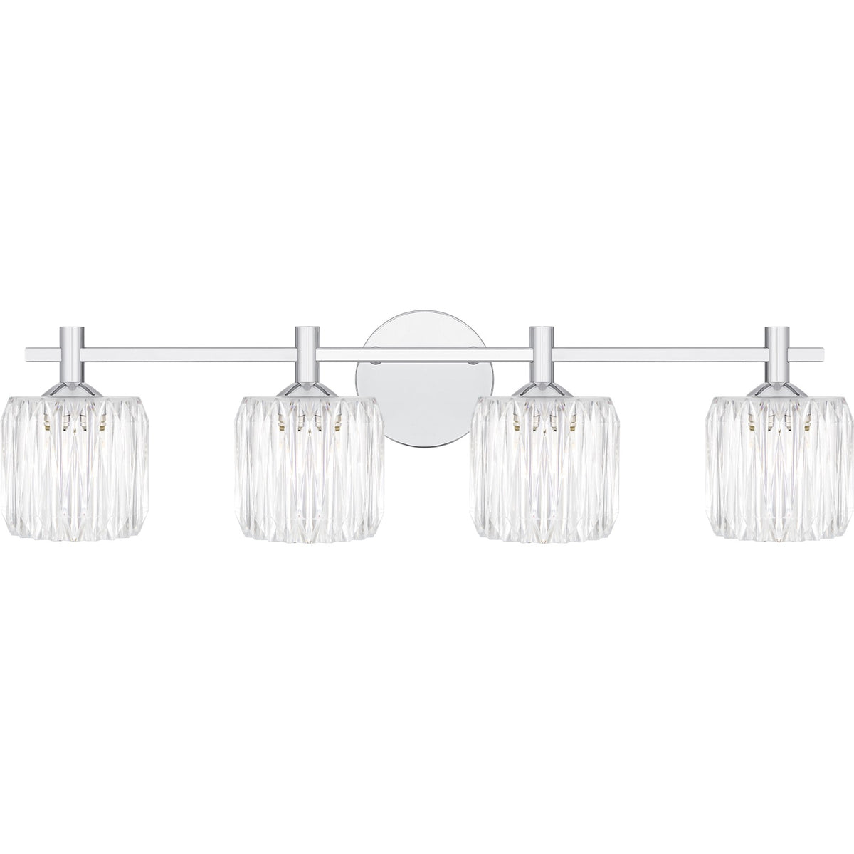 Quoizel Spade 30in 4-Light Vanity Light | Modern Polished Chrome and Clear Acrylic | Bathroom Vanity & Powder Room | Model SPD8630C