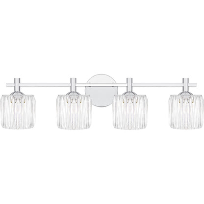 Quoizel Spade 30in 4-Light Vanity Light | Modern Polished Chrome and Clear Acrylic | Bathroom Vanity & Powder Room | Model SPD8630C