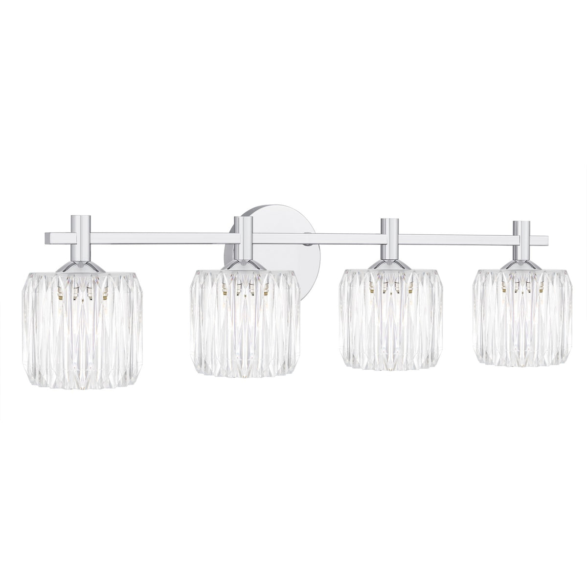 Quoizel Spade 30in 4-Light Vanity Light | Modern Polished Chrome and Clear Acrylic | Bathroom Vanity & Powder Room | Model SPD8630C