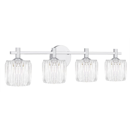 Quoizel Spade 30in 4-Light Vanity Light | Modern Polished Chrome and Clear Acrylic | Bathroom Vanity & Powder Room | Model SPD8630C