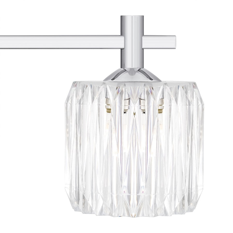 Quoizel Spade 30in 4-Light Vanity Light | Modern Polished Chrome and Clear Acrylic | Bathroom Vanity & Powder Room | Model SPD8630C