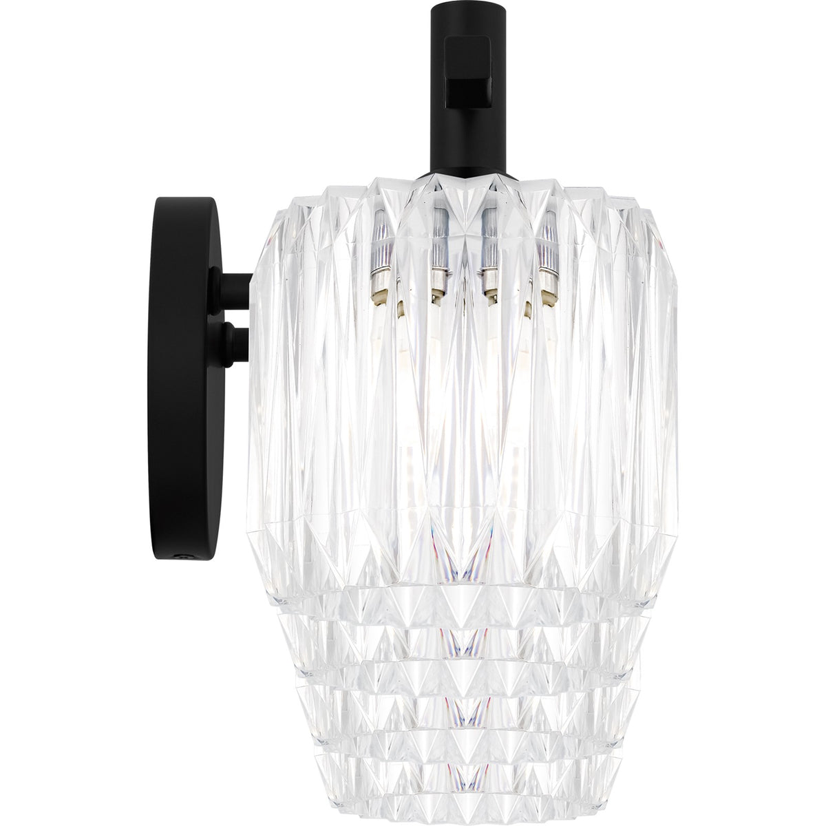 Quoizel Spade 30in 4-Light Vanity Light | Modern Matte Black and Clear Acrylic | Bathroom Vanity & Powder Room | Model SPD8630MBK