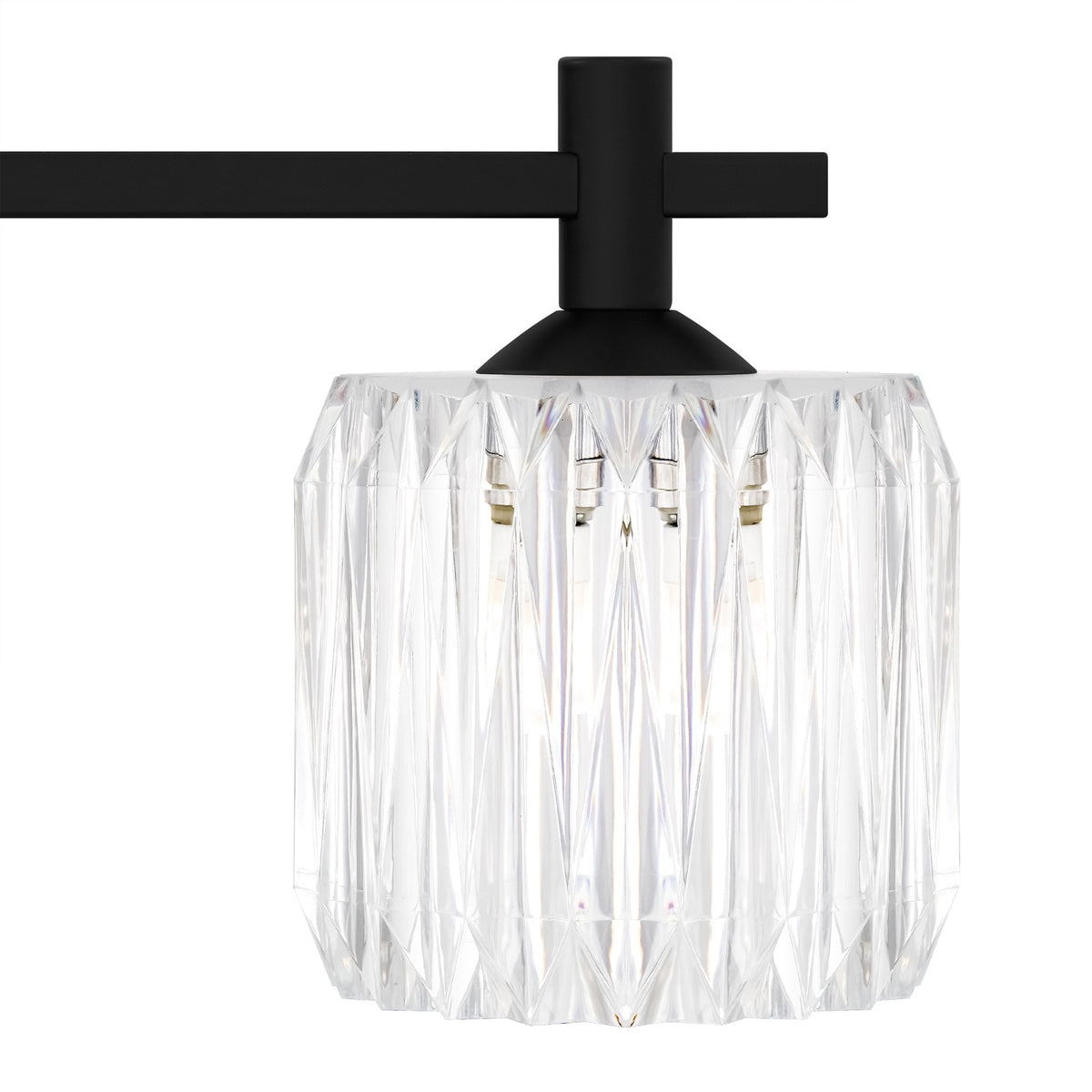 Quoizel Spade 30in 4-Light Vanity Light | Modern Matte Black and Clear Acrylic | Bathroom Vanity & Powder Room | Model SPD8630MBK
