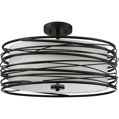 3 Light Spiral Pendant, Mystic Black