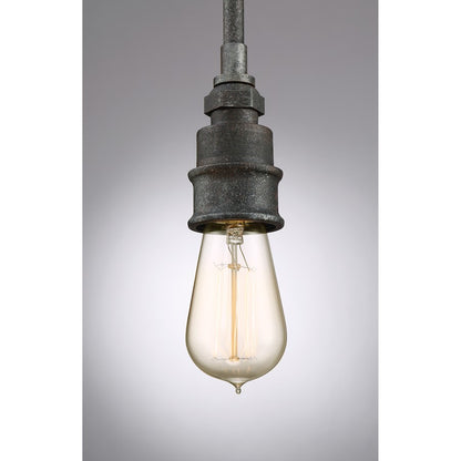 1 Light Mini Chandelier, Rustic Black