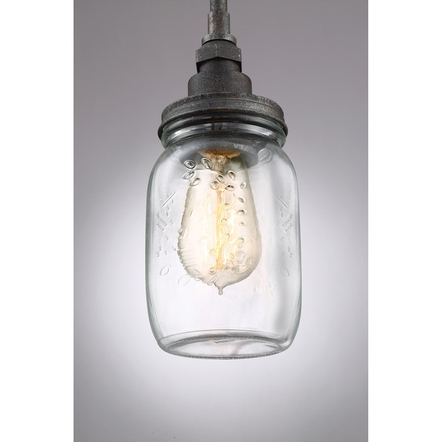 1 Light Mini Chandelier, Rustic Black