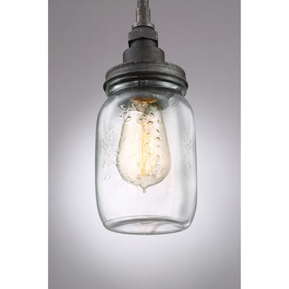 1 Light Mini Chandelier, Rustic Black